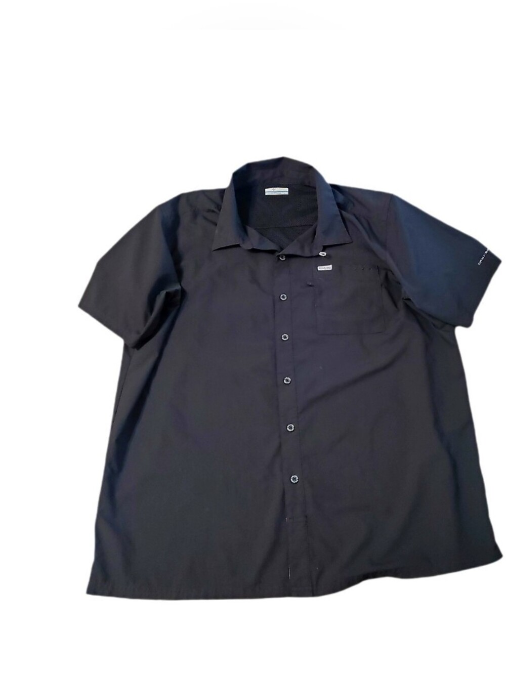 Columbia Men's Black PFG Omni-Shade Slack Tide Camp Button Down Shirt 1X